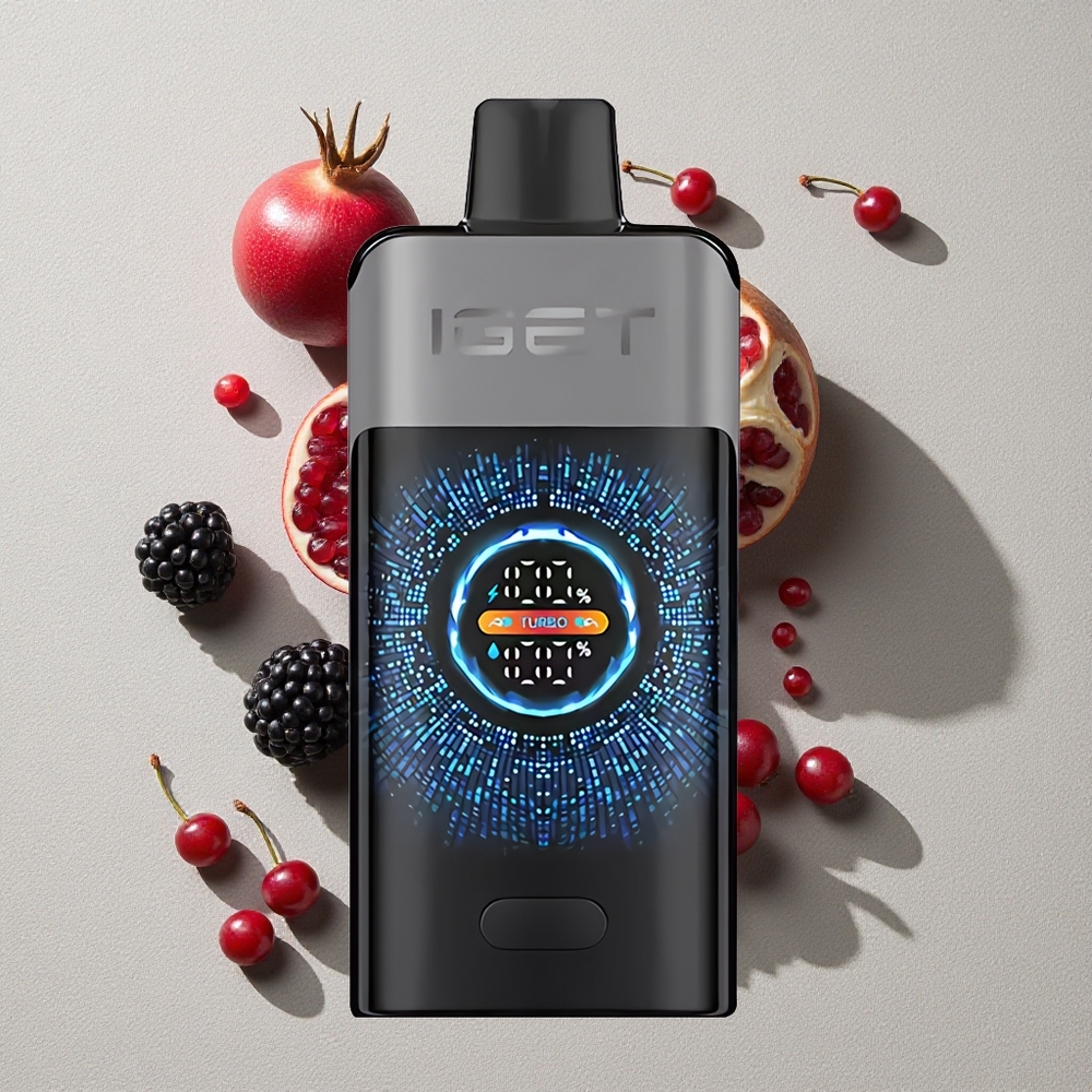 Blackberry Cherry Pomegranate IGET ONE 12000 Puffs Disposable Vape with Large Curved Color Screen