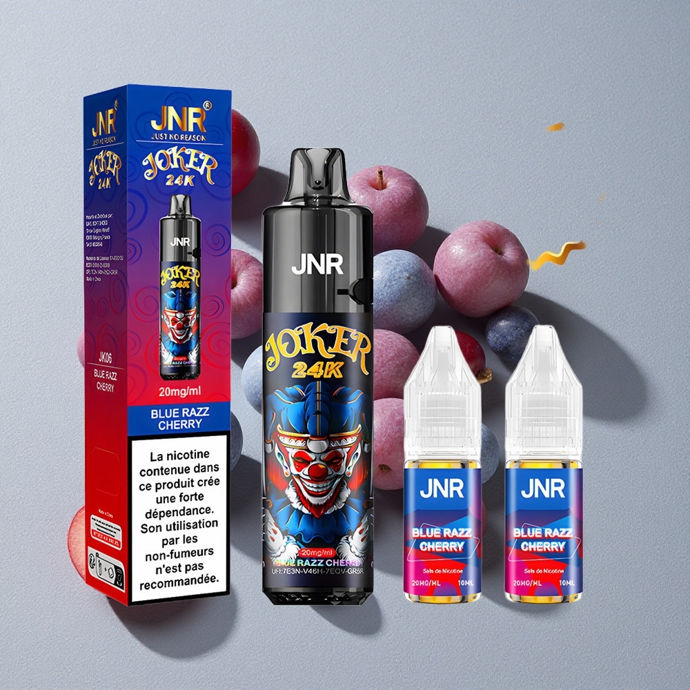 Blue Razz Cherry JNR Joker 24K Puffs Refillable Disposable Vape
