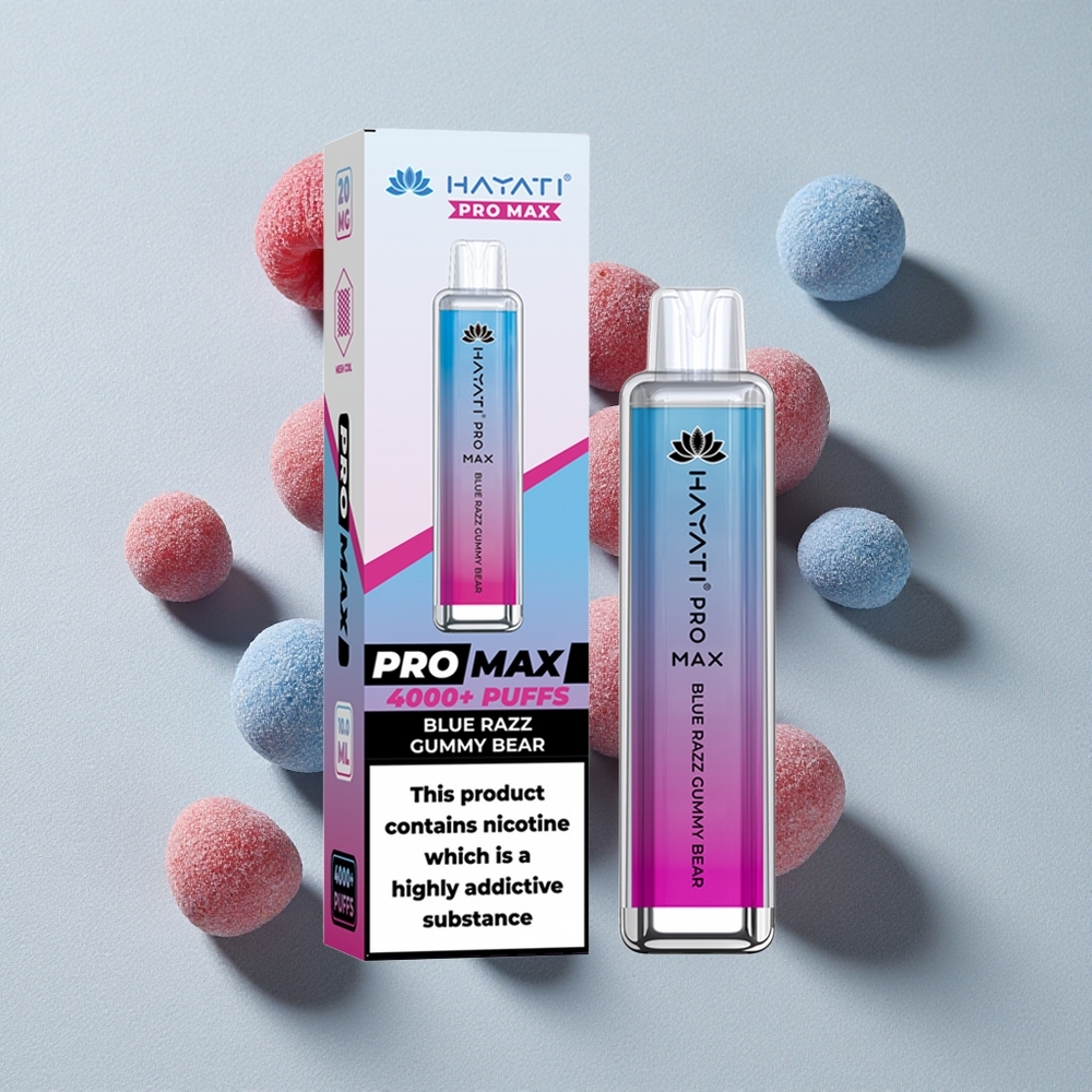 Blue Razz Gummy Bear Hayati Pro Max 4000 Puffs Rechargeable Disposable Vape