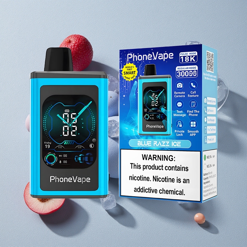 Blue Razz Ice JNR PhoneVape 30000 Puffs App Controlled Disposable Vape
