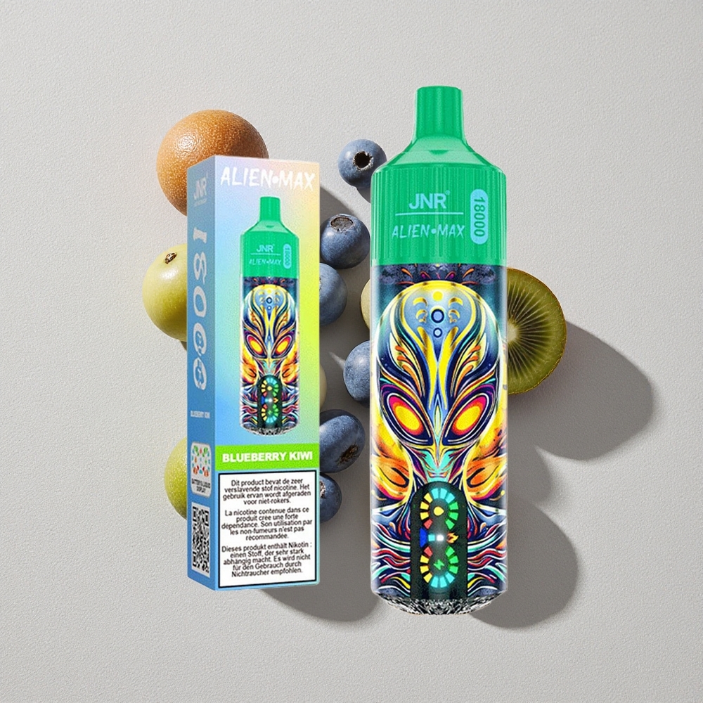 Blueberry Kiwi JNR Alien Max 18000 Puffs Smart LED Display