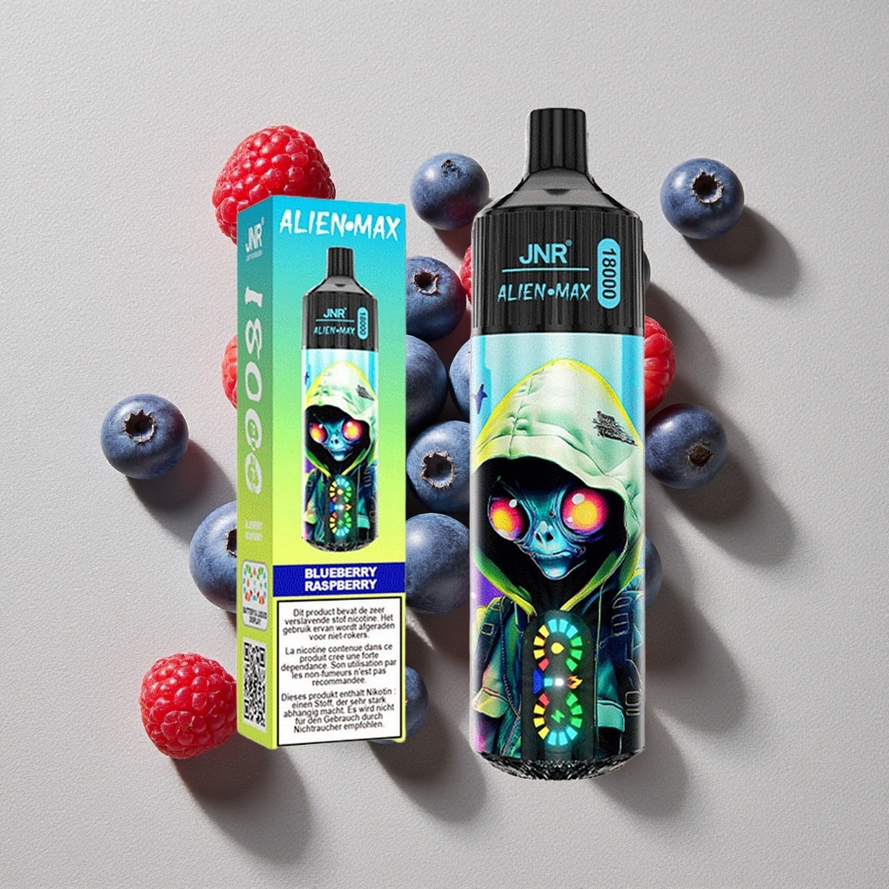 Blueberry Raspberry JNR Alien Max 18000 Puffs Smart LED Display