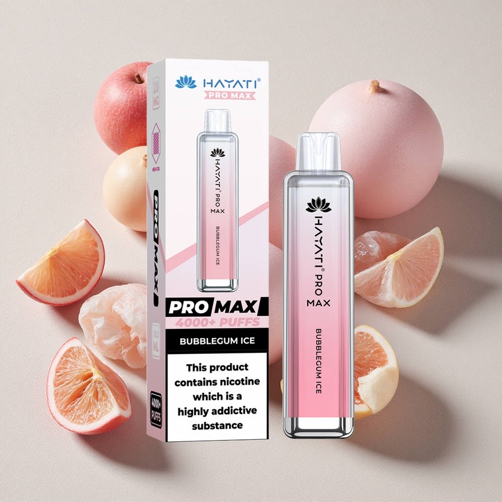 Bubblegum Ice Hayati Pro Max 4000 Puffs Rechargeable Disposable Vape