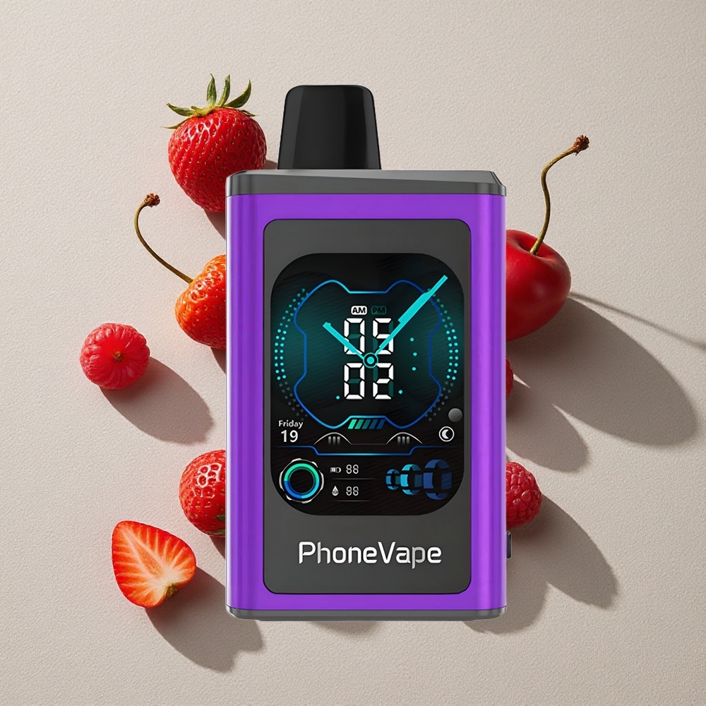 Cherry Strawberry Raspberry JNR PhoneVape 30000 Puffs App Controlled Disposable Vape