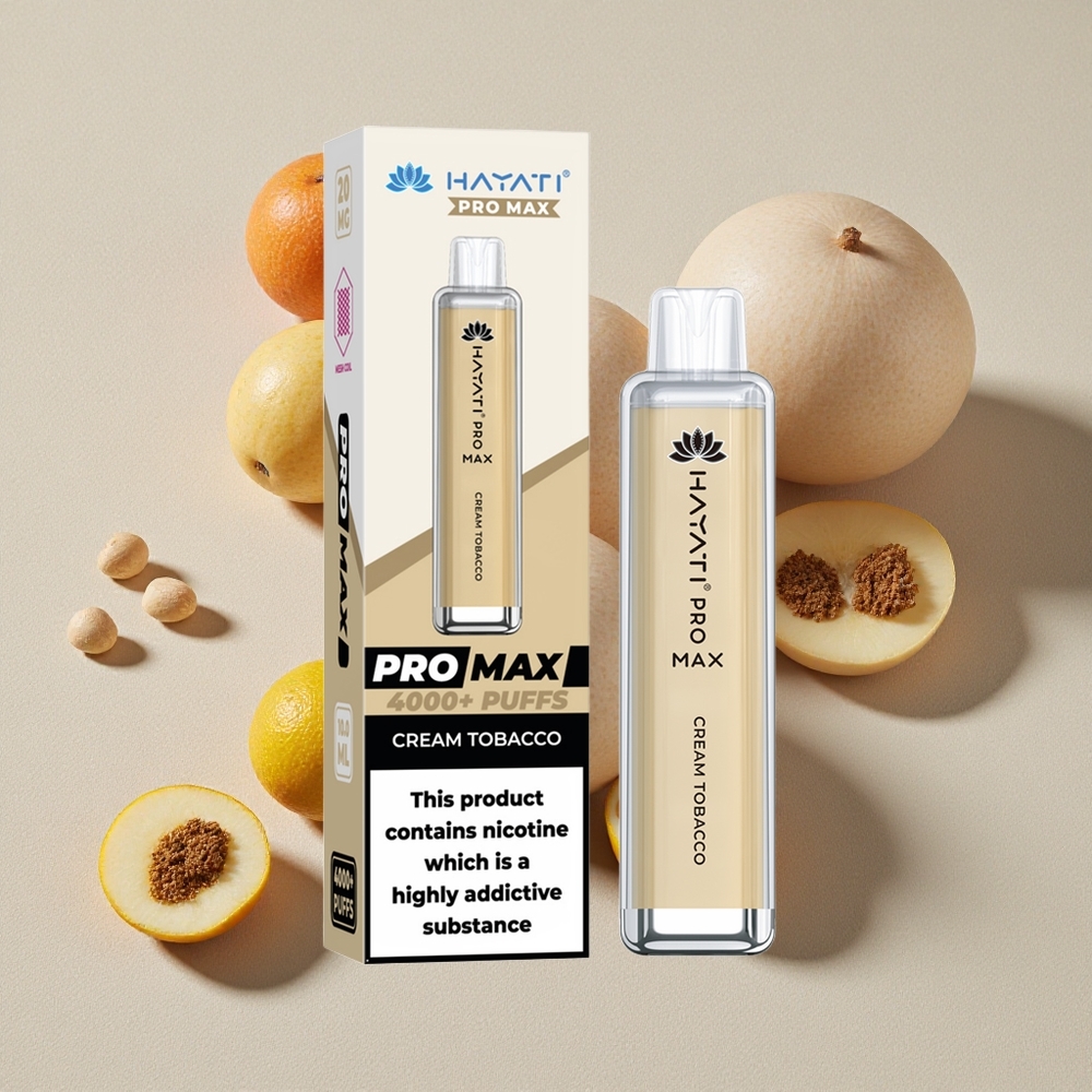 Cream Tobacco Hayati Pro Max 4000 Puffs Rechargeable Disposable Vape