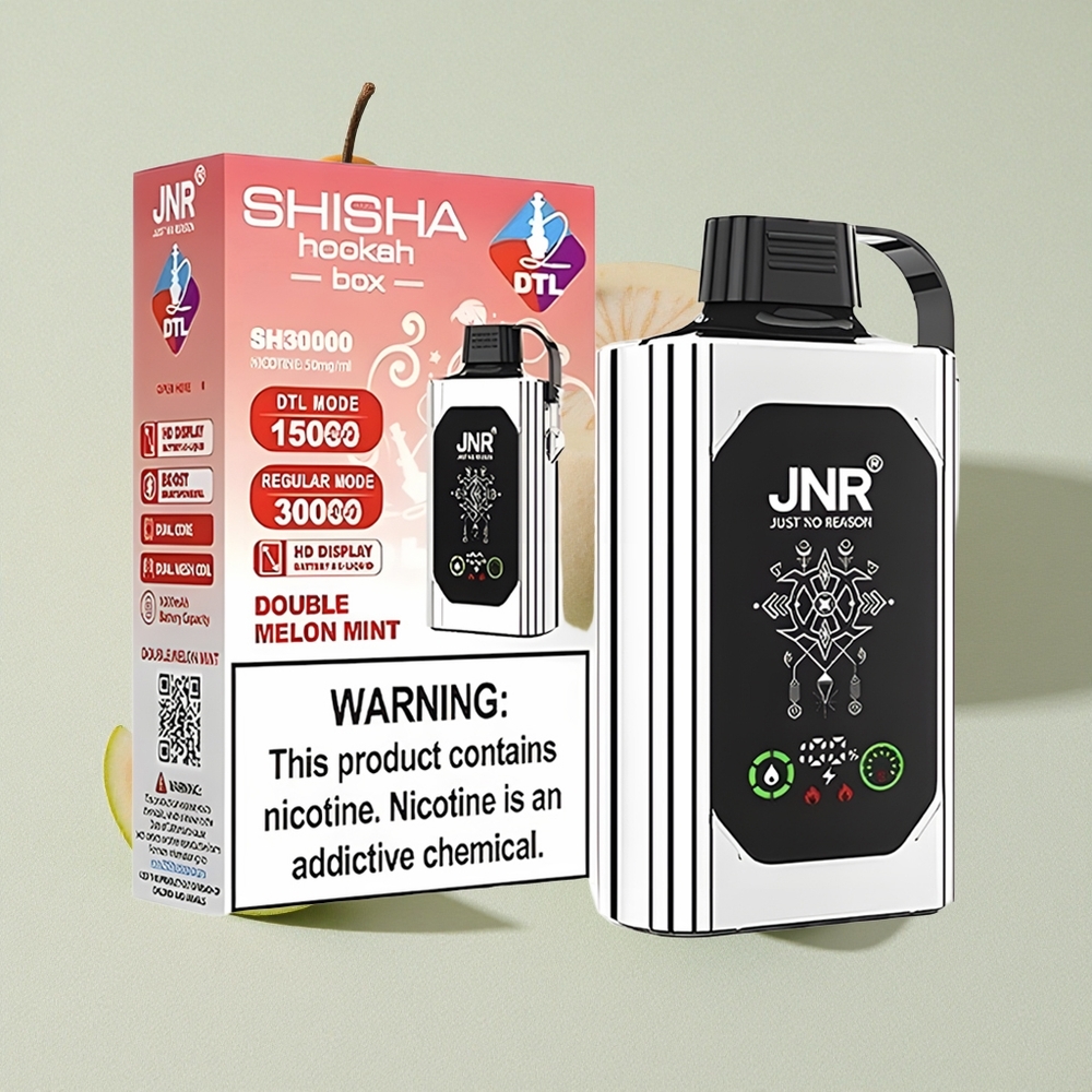 Double Melon Mint JNR Shisha Hookah Box 20500 Puffs Disposable Vape with Dual Mesh Coil