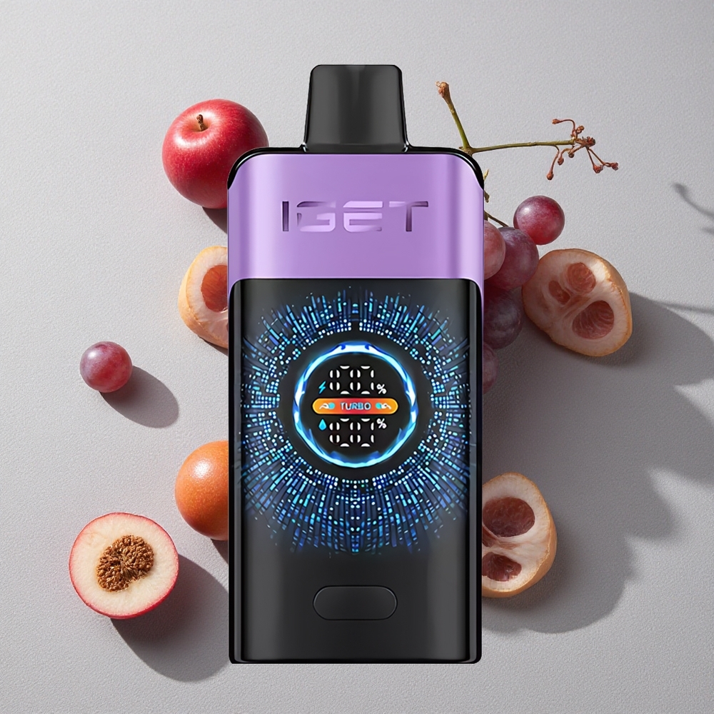 Grape Ice IGET ONE 12000 Puffs Disposable Vape with Large Curved Color Screen