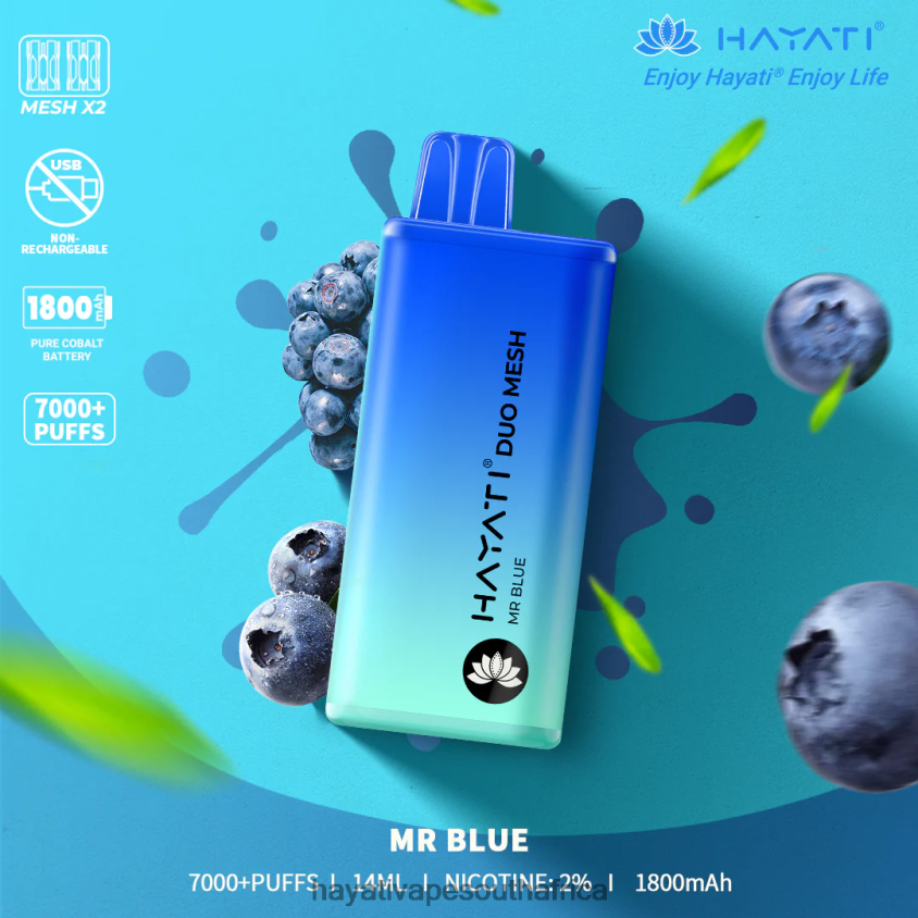 Hayati Vape Flavours - Hayati Duo Mesh Disposable Mr Blue 46222V174