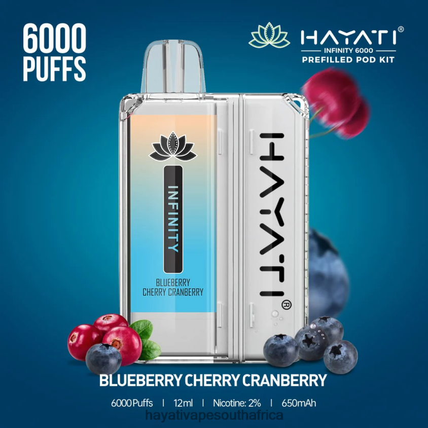 Hayati Vape Liquid - Hayati Infinity 6000 Pod Kits Blueberry Cherry Cranberry 46222V145