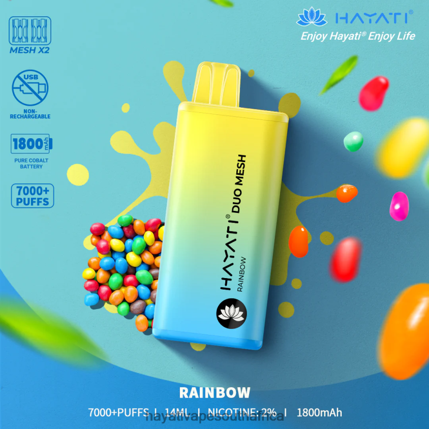 Hayati Vape Near Me - Hayati Duo Mesh Disposable Rainbow 46222V176