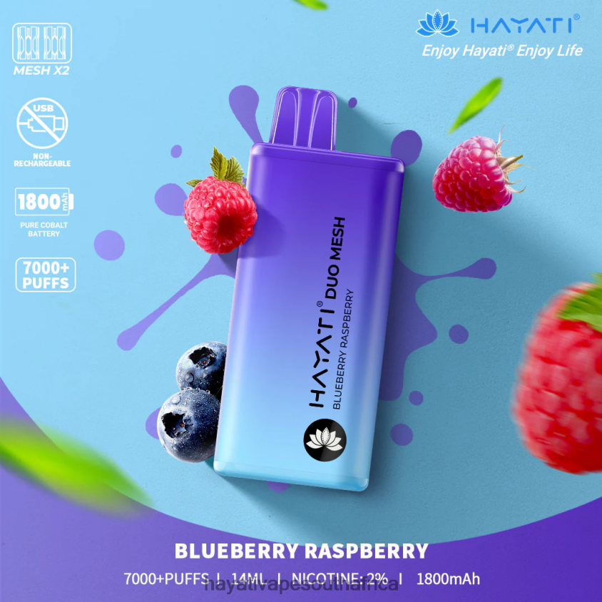 Hayati Vape Review - Hayati Duo Mesh Disposable Blueberry Raspberry 46222V167