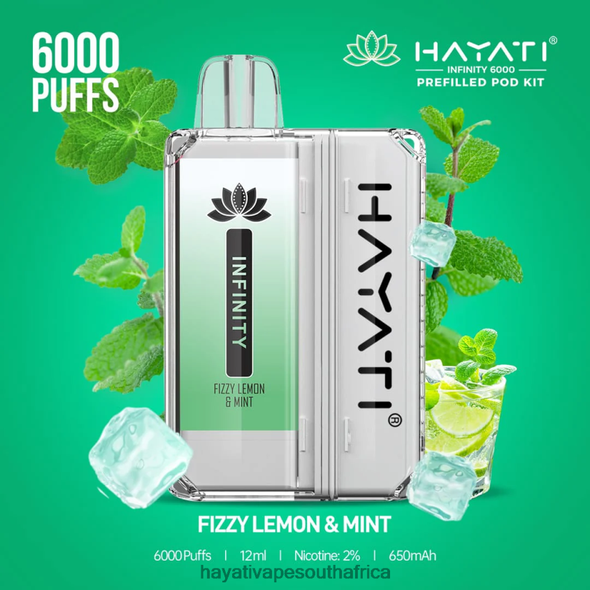 Hayati Vape Review - Hayati Infinity 6000 Pod Kits Fizzy Lemon  Mint 46222V147