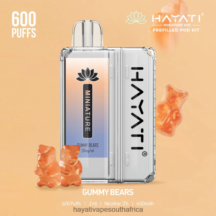 Hayati Vape Review - Hayati Miniature 600 Pod Kits Gummy Bears 46222V37