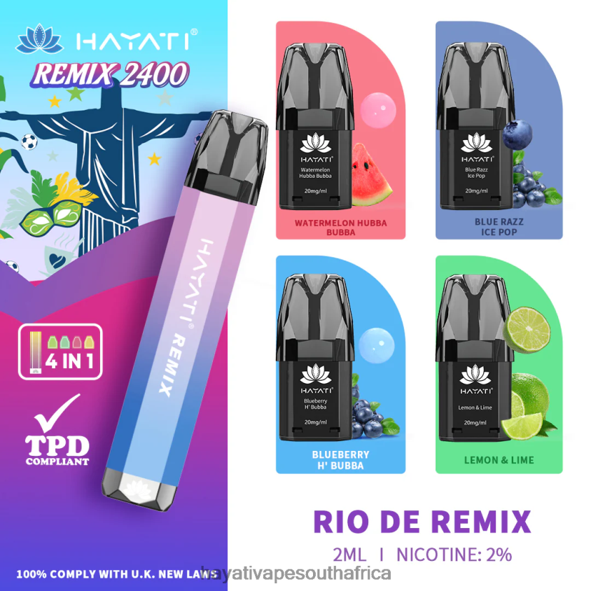 Hayati Vape Review - Hayati Remix Prefilled Pod System 2400 Puffs Rio DE Remix 46222V57