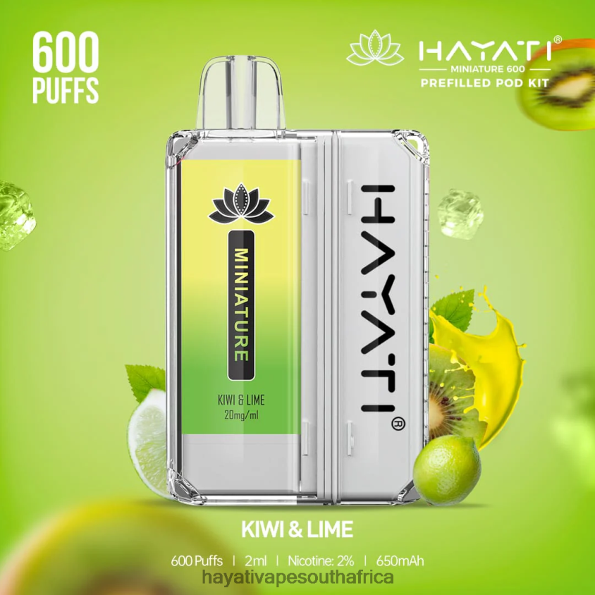 Hayati Vape Shop - Hayati Miniature 600 Pod Kits Kiwi  Lime 46222V38