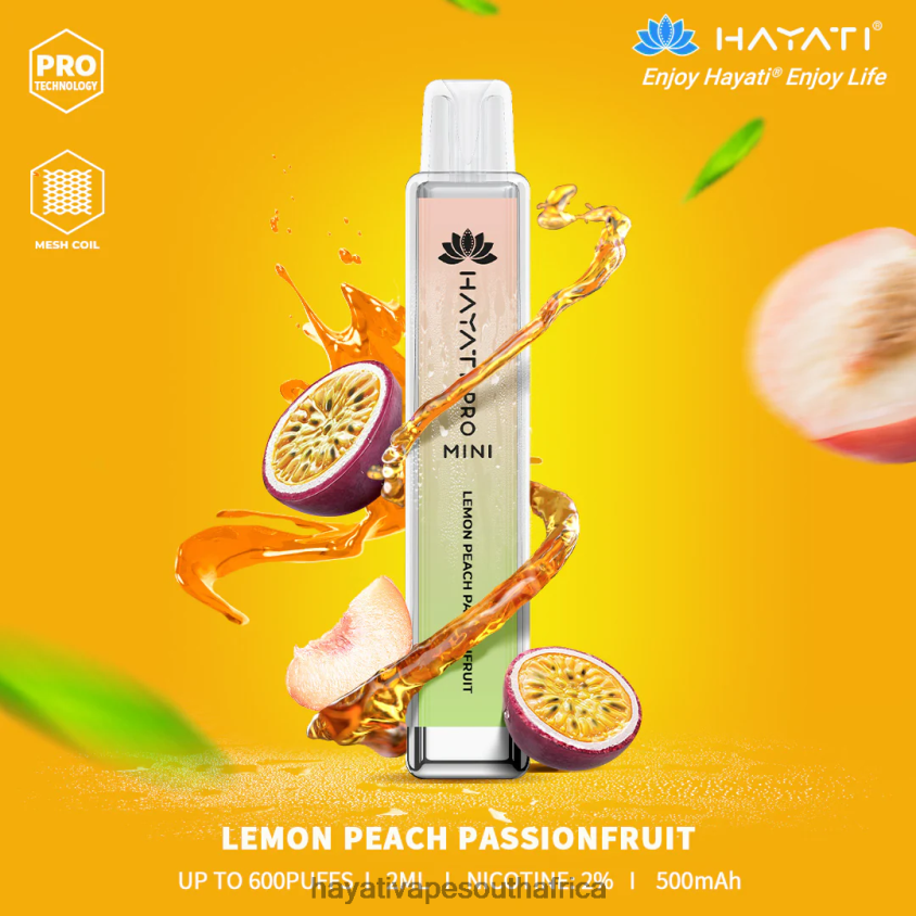 Hayati Vape Shop - Hayati Pro Mini Disposable Lemon Peach Passionfruit 46222V28