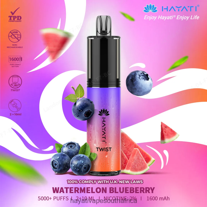 Hayati Vape Shop - Hayati Twist Disposable Watermelon Blueberry 46222V88