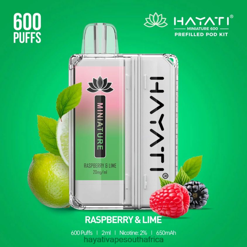 Hayati Vape South Africa - Hayati Miniature 600 Pod Kits Raspberry  Lime 46222V43