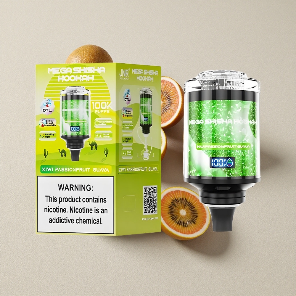 Kiwi Passionfruit Guava JNR Mega Shisha Hookah 100K Desktop Compatibility