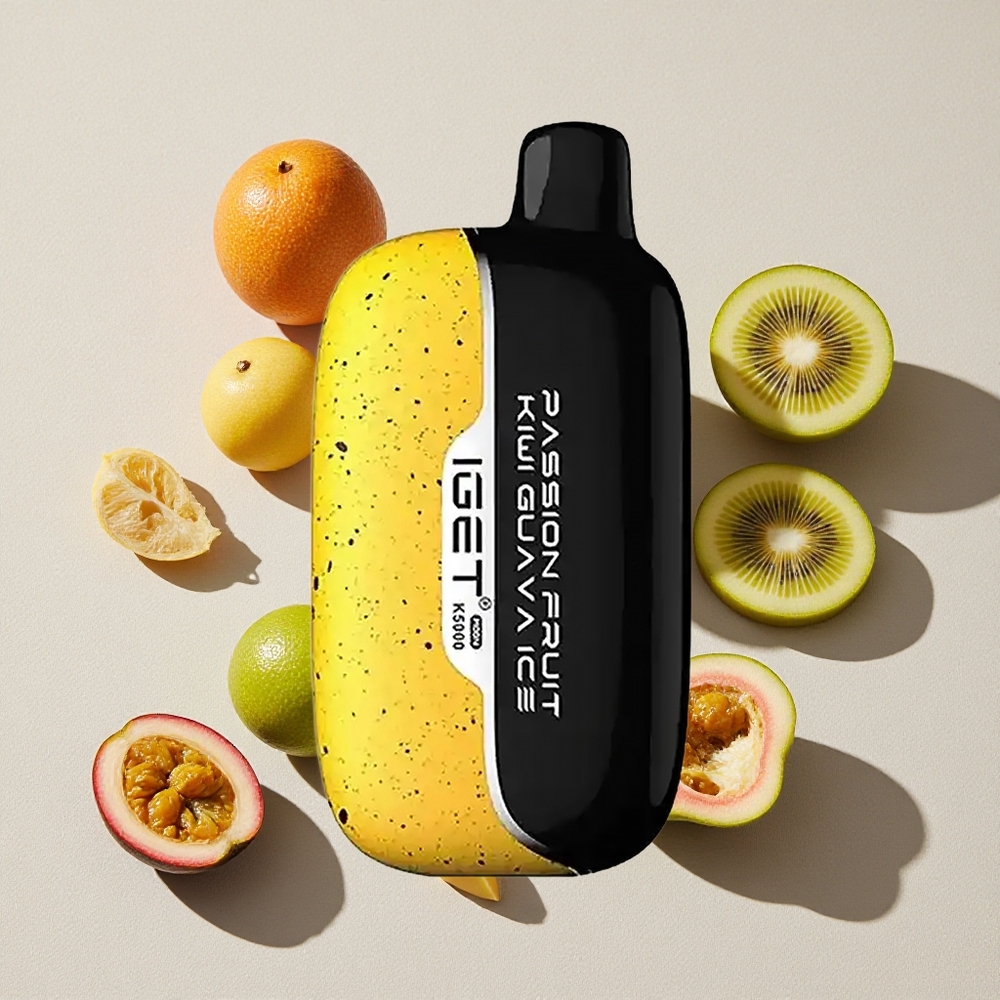 Passion Fruit Kiwi Guava Ice IGET Moon K5000 Puffs Disposable Vape