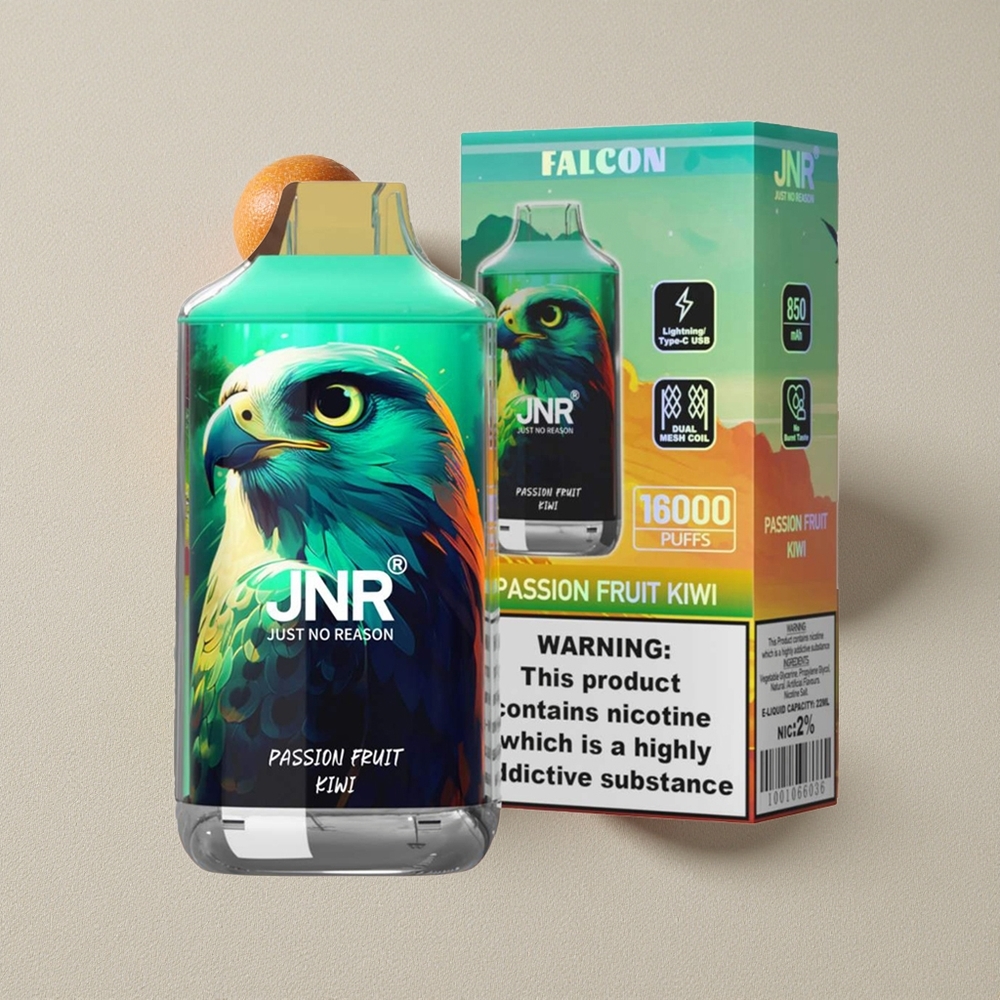 Passion Fruit Kiwi JNR Falcon 16000 Puffs Disposable Vape with Dual Mesh Coil