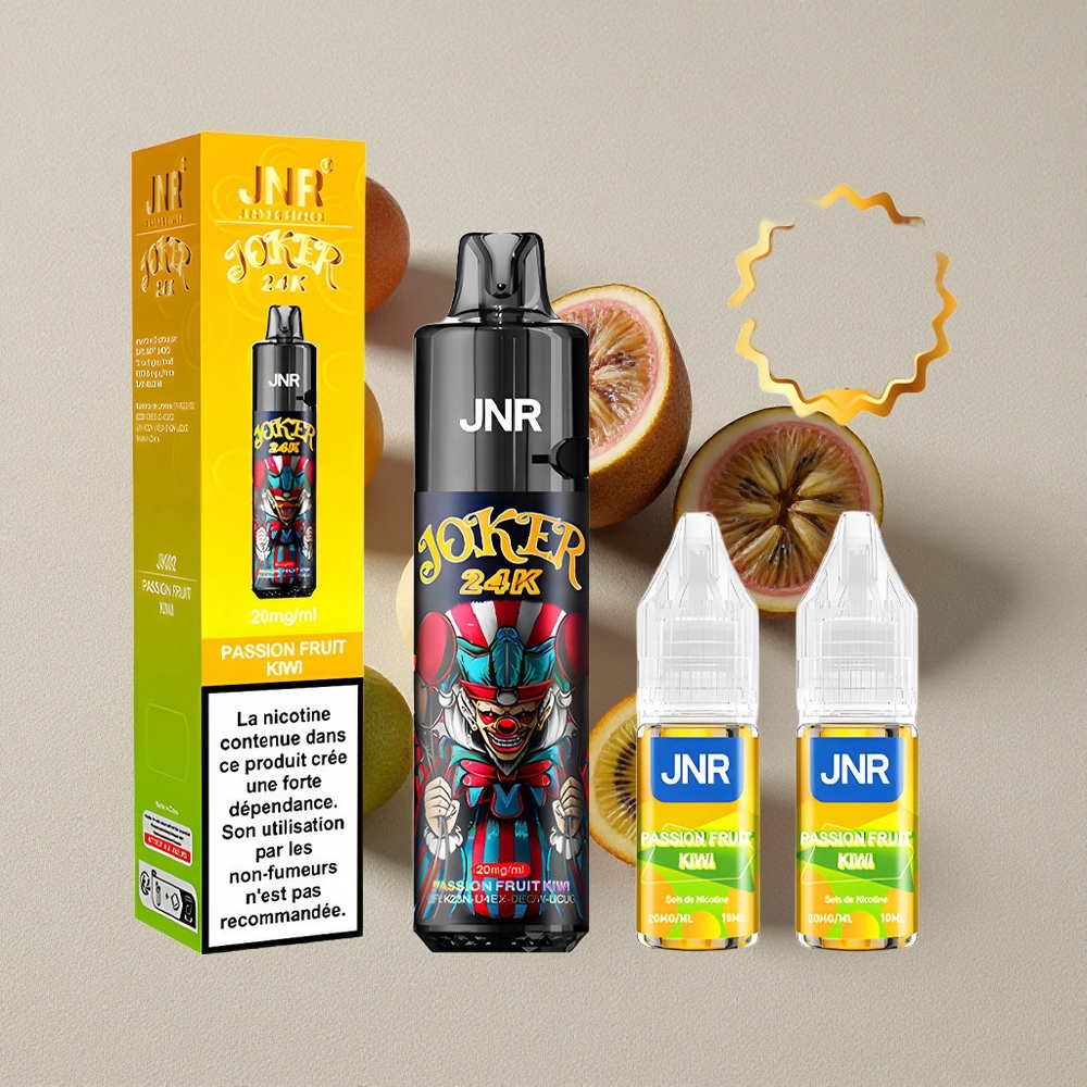 Passion Fruit Kiwi JNR Joker 24K Puffs Refillable Disposable Vape