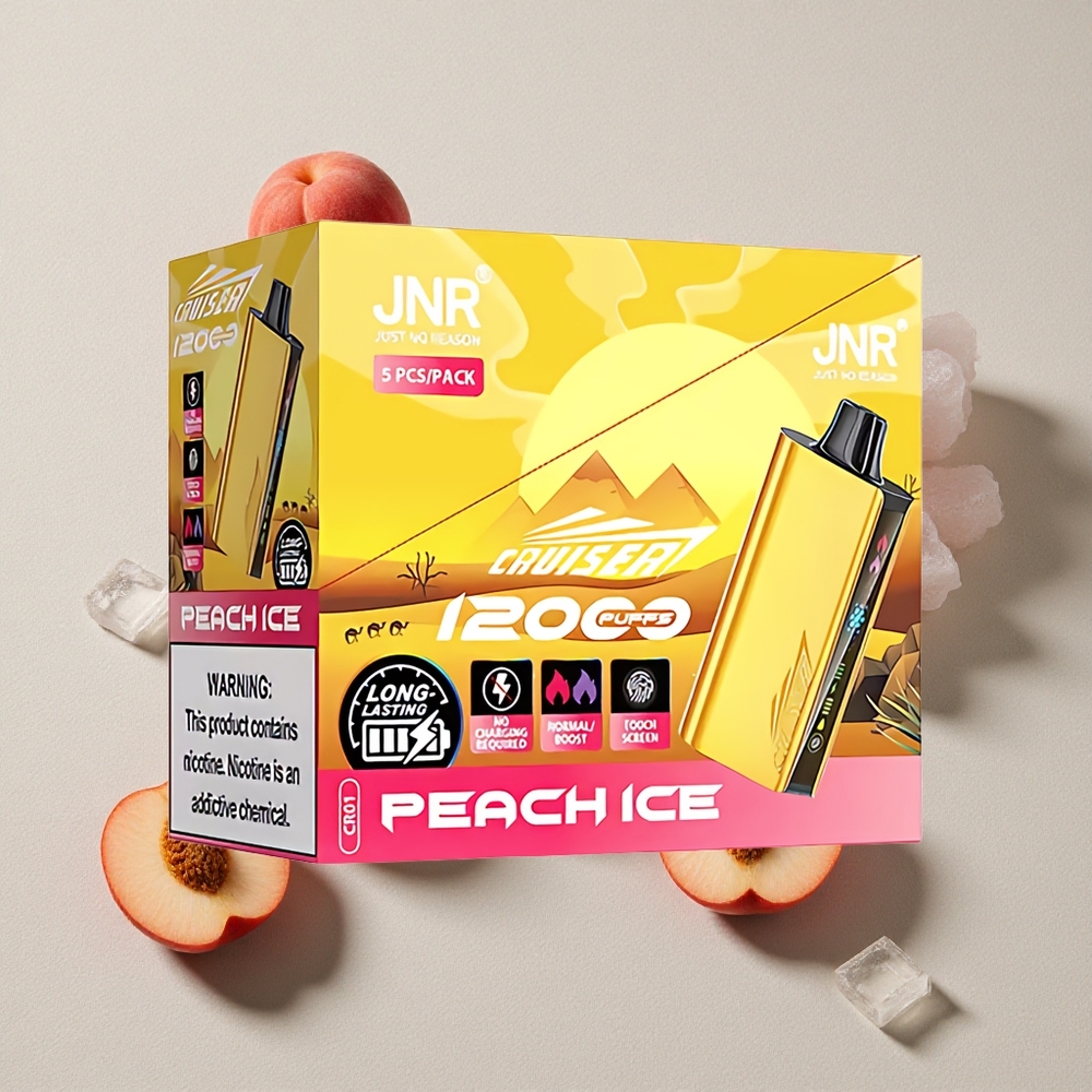 Peach Ice JNR Cruiser 12000 Puffs No-Charge Disposable Vape