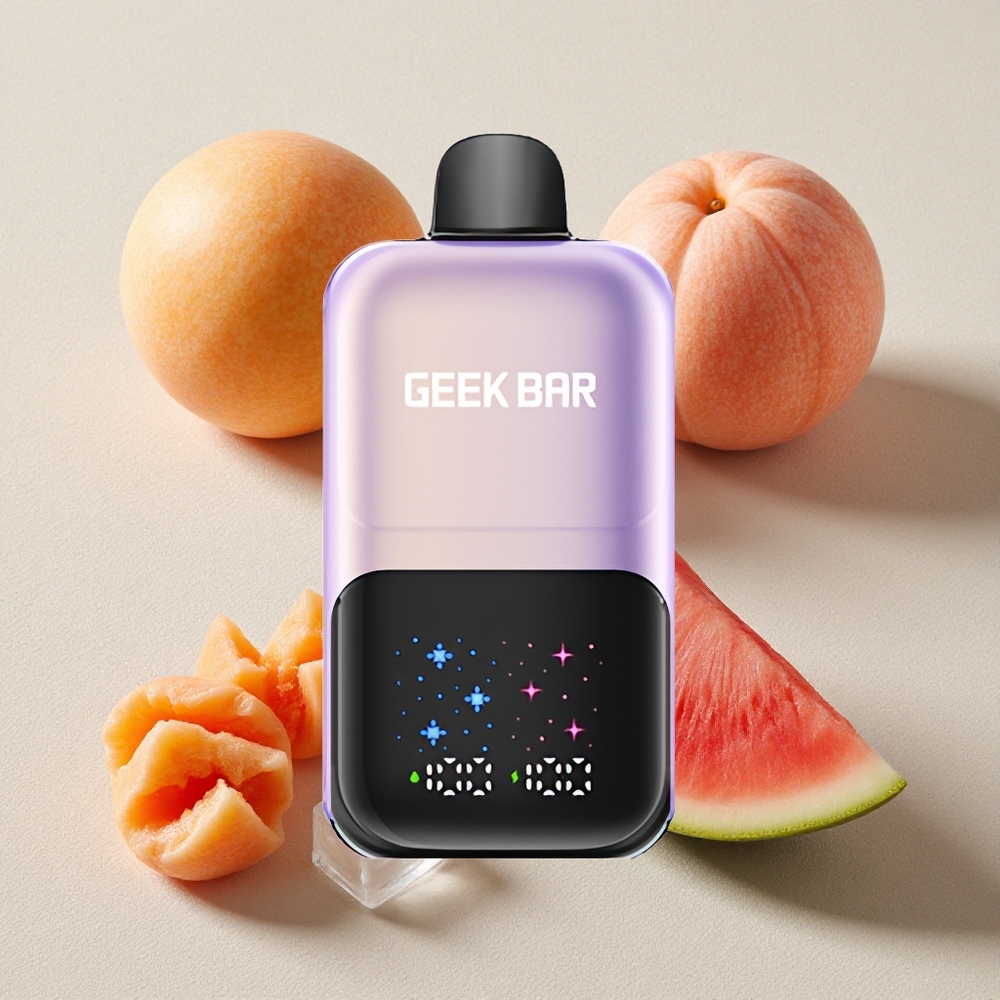 Peach Mango Watermelon Ice GEEK BAR 2GO 50000 Puffs Dual Tanks Disposable Vape Pen