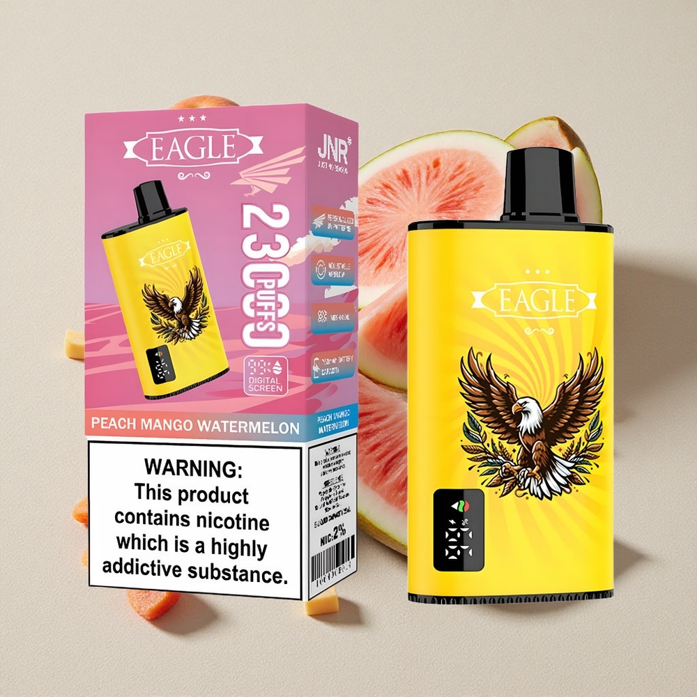 Peach Mango Watermelon JNR EAGLE Smart 23000 Puffs Disposable Vape with Digital Screen