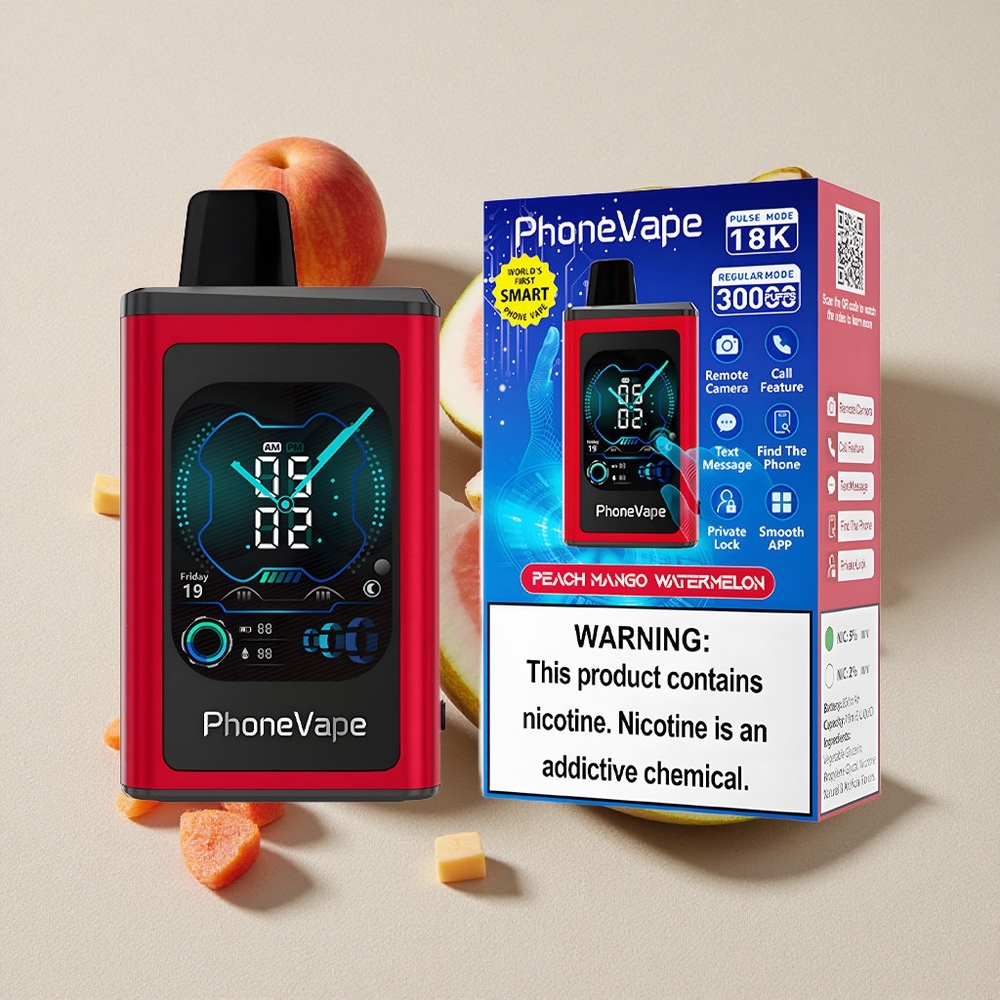 Peach Mango Watermelon JNR PhoneVape 30000 puffs Disposable Vape with App Control