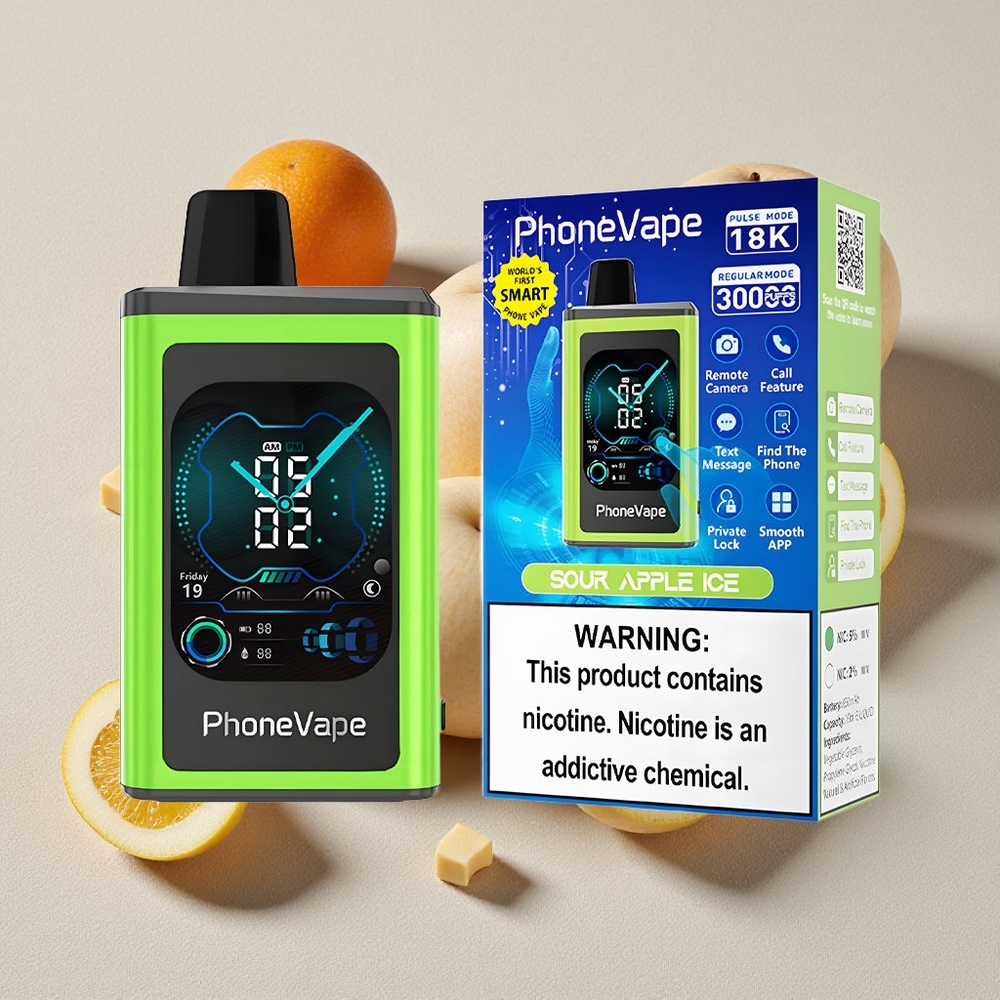 Sour Apple Ice JNR PhoneVape 30000 puffs Disposable Vape with Turbo Mode