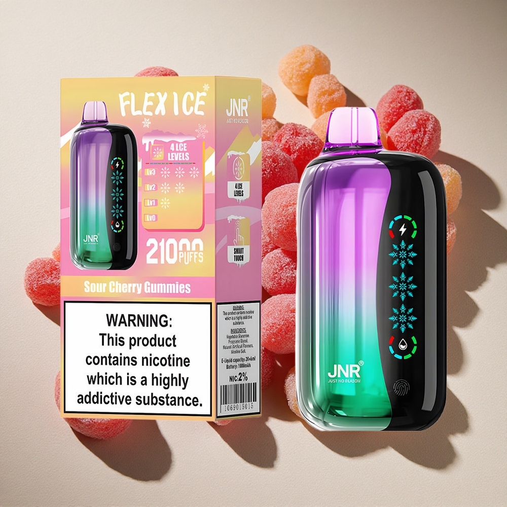 Sour Cherry Gummies JNR Flex Ice 21000 Puffs Disposable Vape