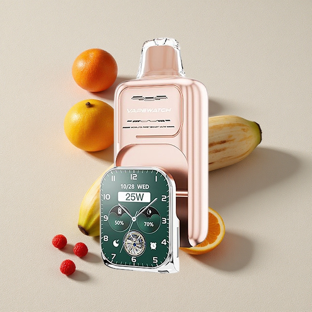 Strawberry Banana JNR VapeWatch 30000 Puffs Dual Mesh Coil