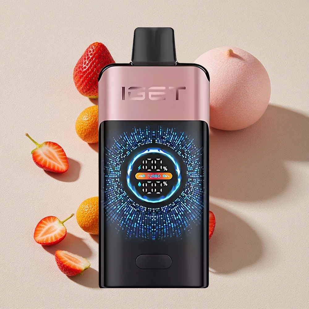 Strawberry IGET ONE 12000 Puffs Disposable Vape with Large Curved Color Screen