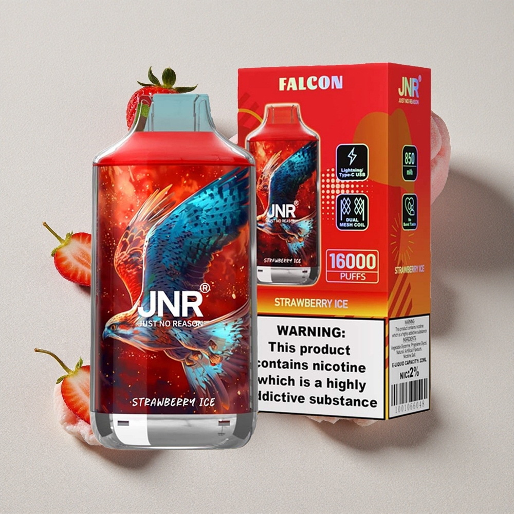 Strawberry Ice JNR Falcon 16000 Puffs Dual Mesh Disposable Vape