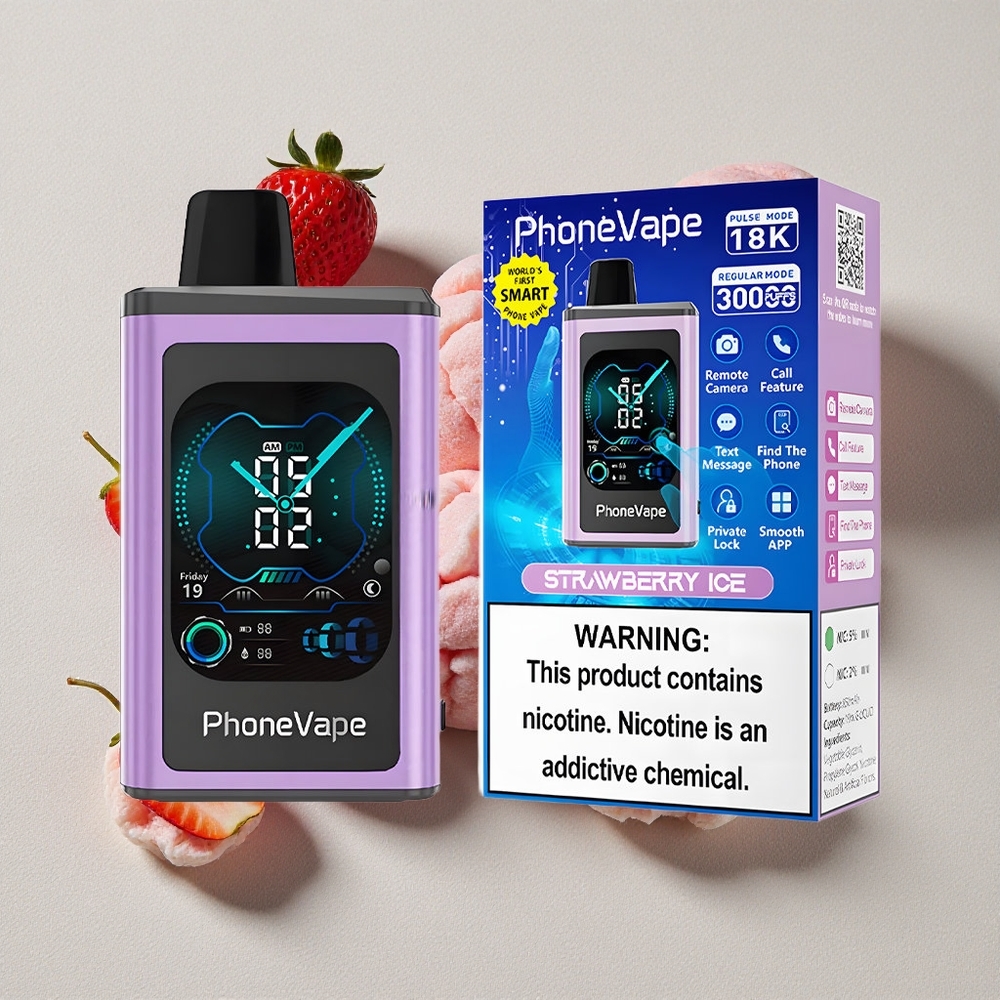 Strawberry Ice JNR PhoneVape 30000 puffs Rechargeable Disposable Vape