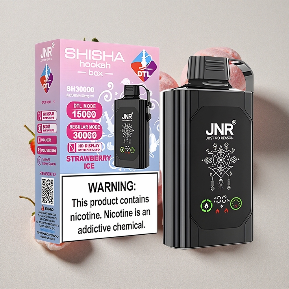 Strawberry Ice JNR Shisha Hookah Box 20500 Puffs Disposable Vape