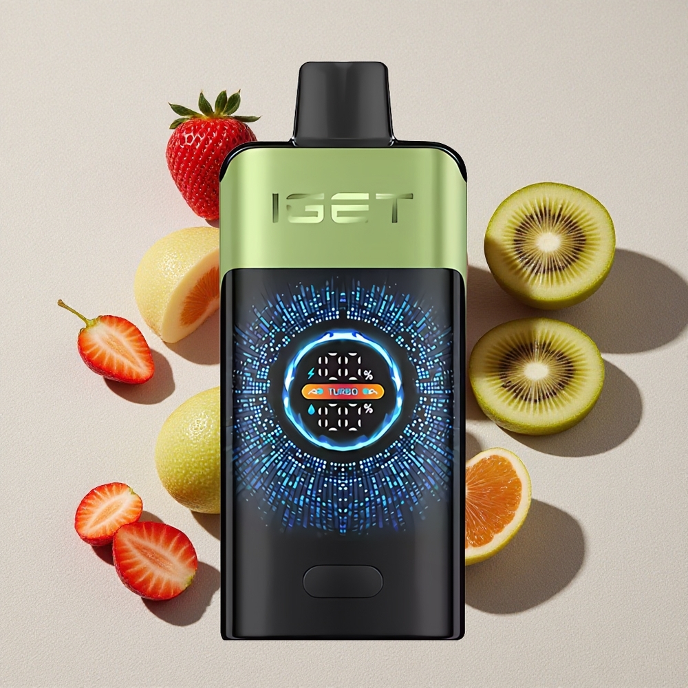 Strawberry Kiwi Ice IGET ONE 12000 Puffs Disposable Vape with Large Curved Color Screen
