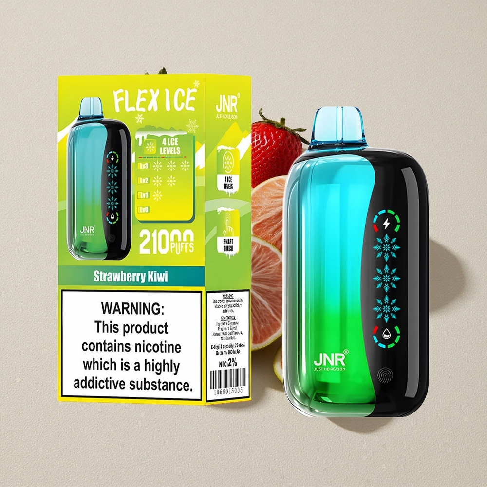 Strawberry Kiwi JNR Flex Ice 21000 Puffs Disposable Vape Touch Screen