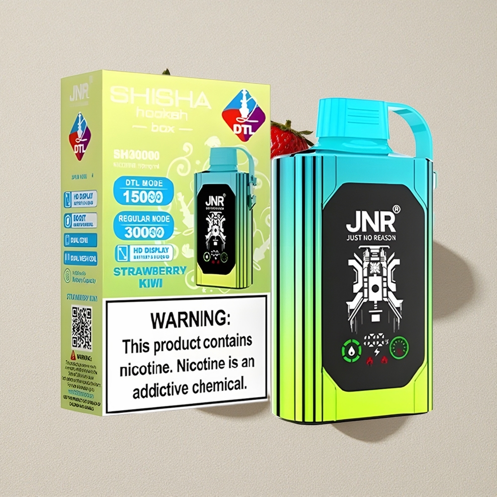 Strawberry Kiwi JNR Shisha Hookah Box 20500 Puffs Dual Mesh Coil