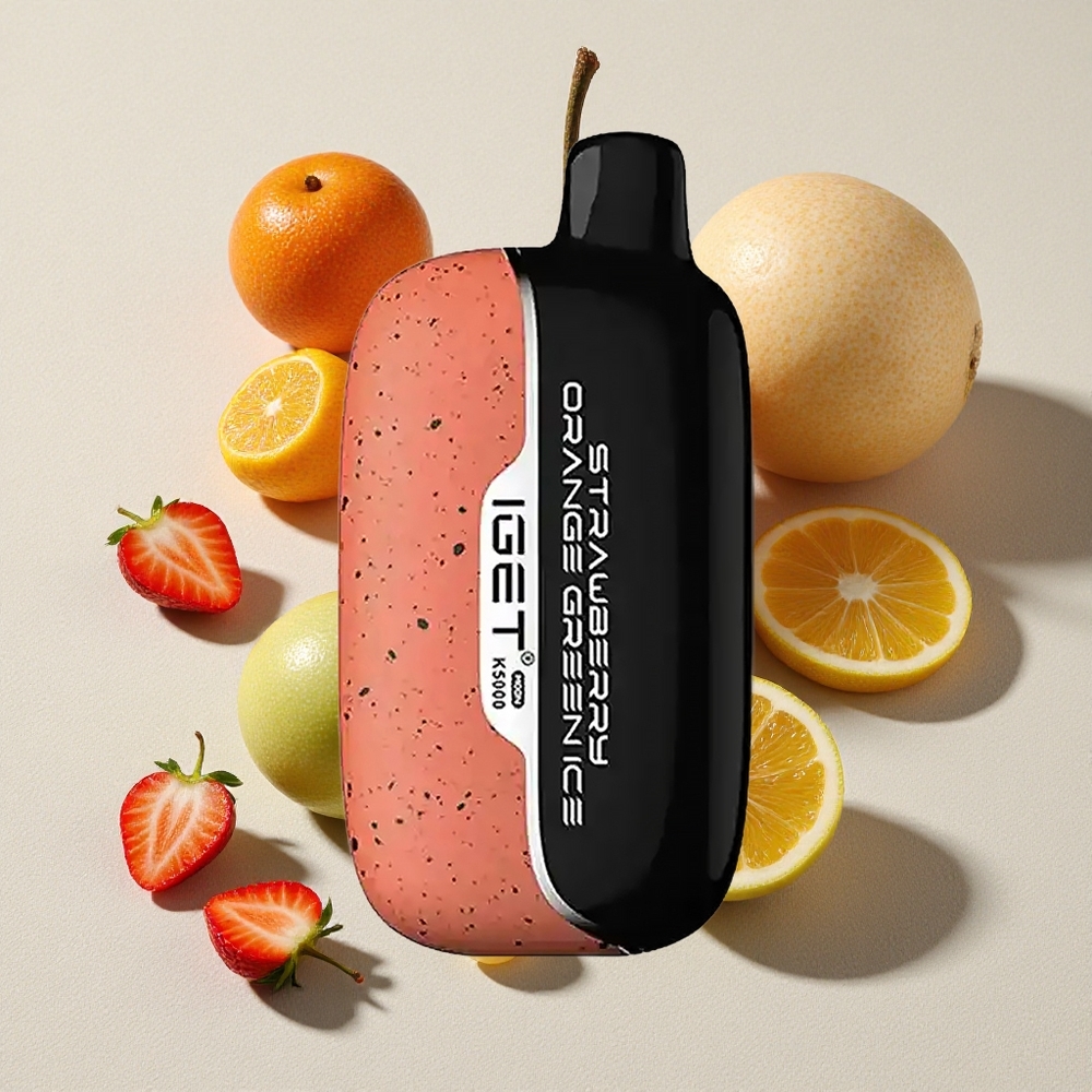 Strawberry Orange Green Ice IGET Moon K5000 Puffs Disposable Vape