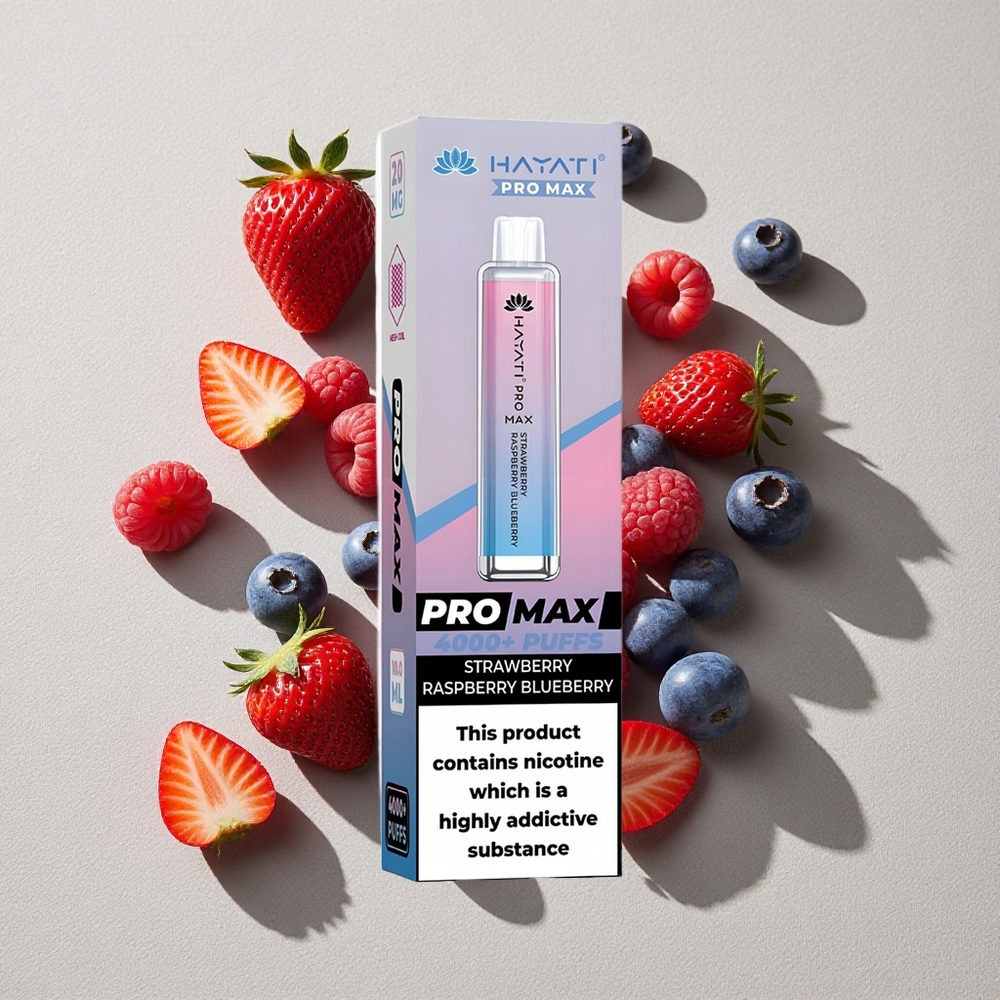 Strawberry Raspberry Blueberry Hayati Pro Max 4000 Puffs Rechargeable Disposable Vape