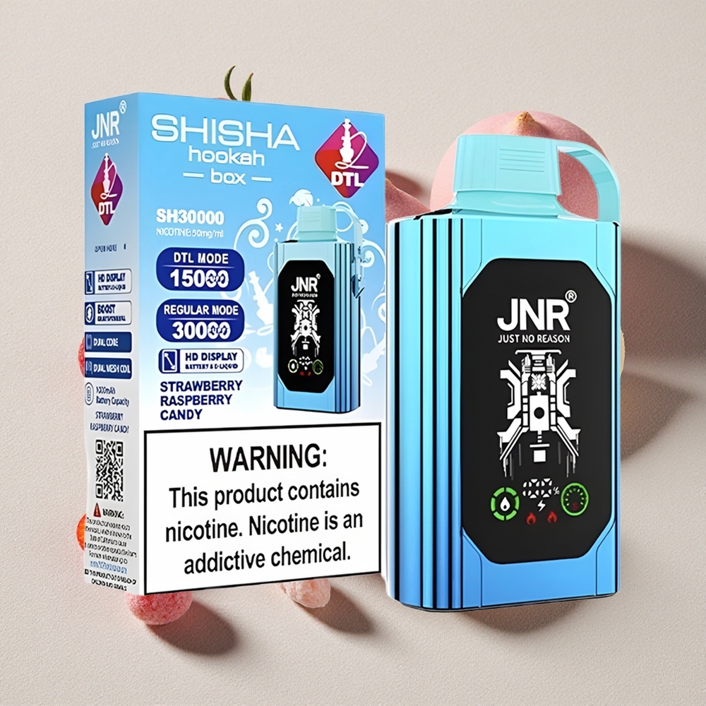 Strawberry Raspberry Candy JNR Shisha Hookah Box 20500 Puffs Disposable Vape with HD Display