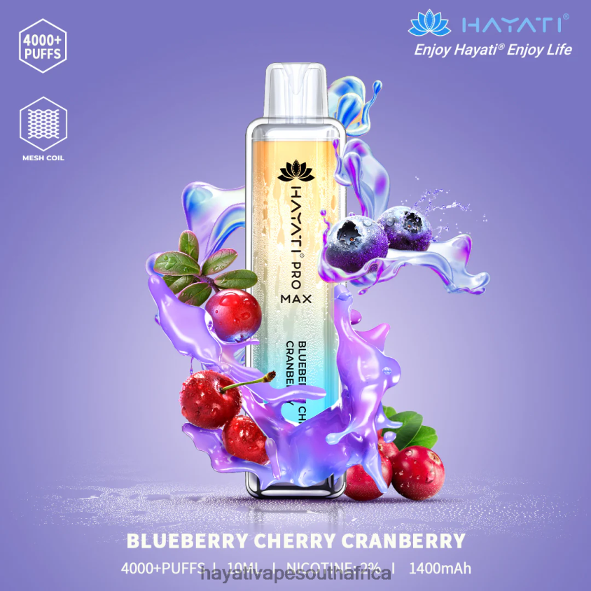 Hayati Vape Review - Hayati Pro Max Disposable Blueberry Cherry Cranberry 46222V97