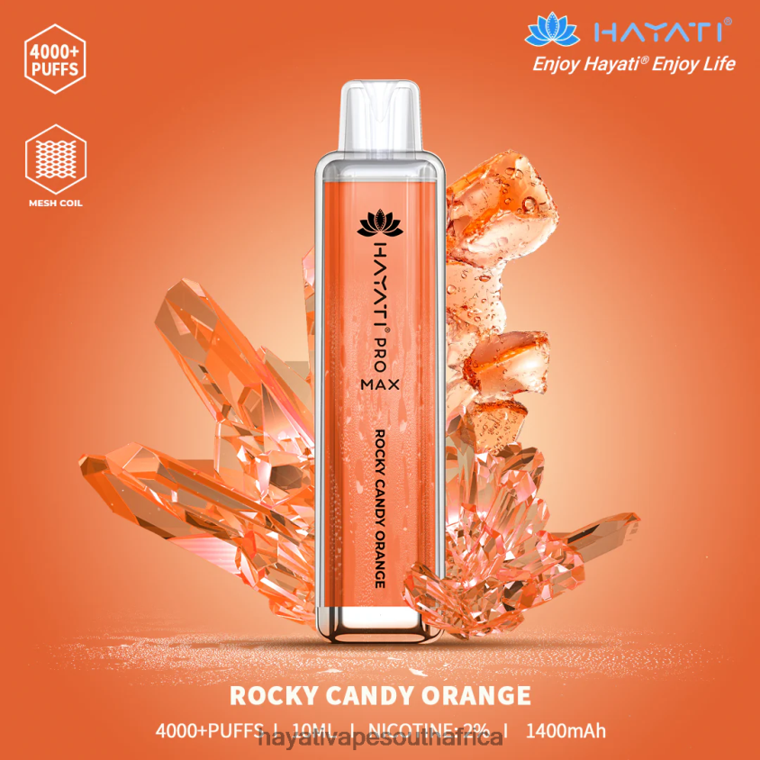 Hayati Vape Shop - Hayati Pro Max Disposable Rocky Candy Orange 46222V118