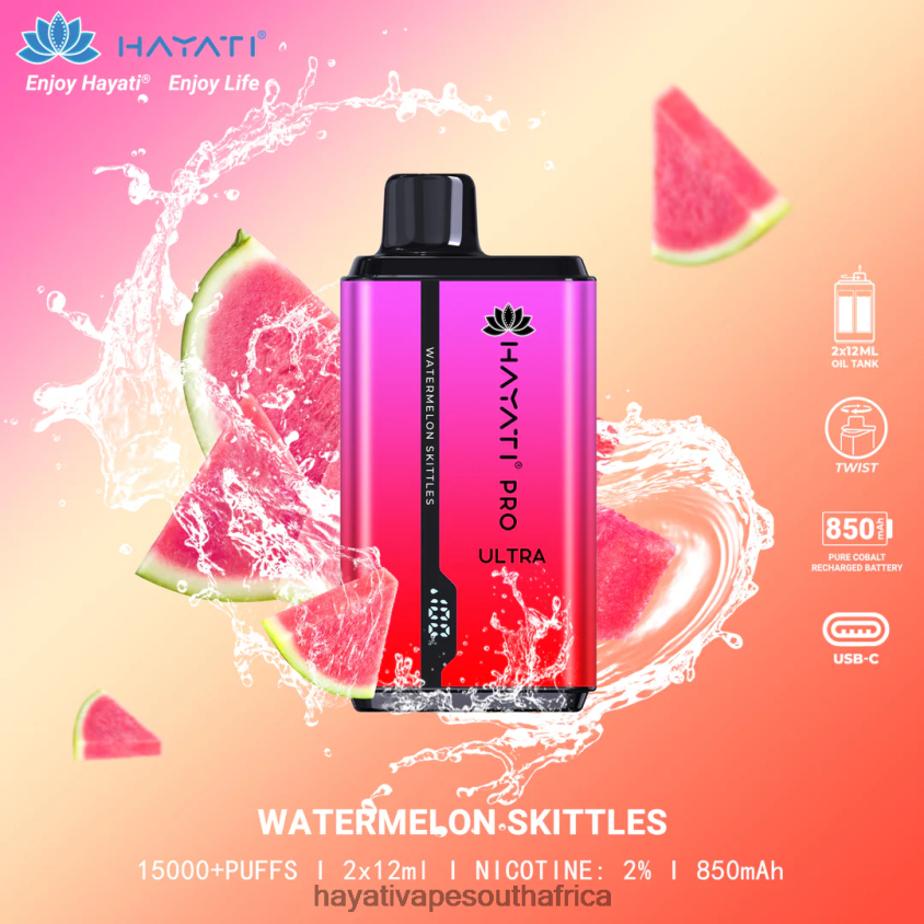Hayati Vape Liquid - Hayati Pro Ultra Disposable 15000 Puffs Watermelon skittles 46222V215