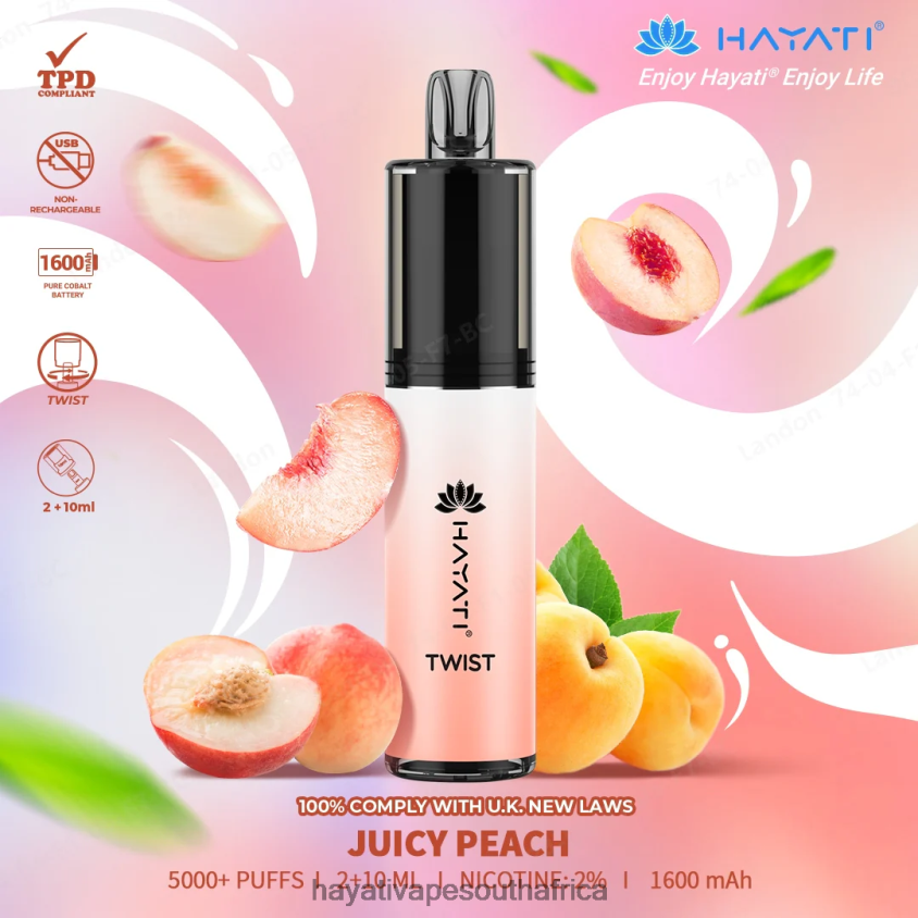 Hayati Cape Town - Hayati Twist Disposable Juicy Peach 46222V72