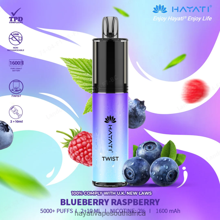 Hayati Vape Near Me - Hayati Twist Disposable Blueberry Raspberry 46222V66