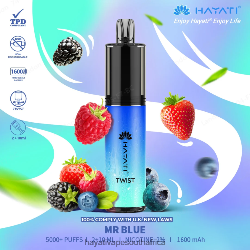 Hayati Vape Review - Hayati Twist Disposable Mr Blue 46222V77
