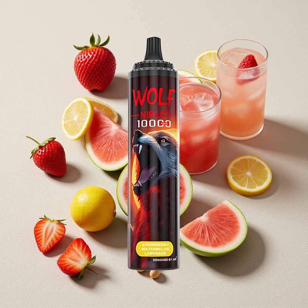 Strawberry Watermelon Lemonade JNR Wolf Niplo 10000 Puffs Mesh Coil